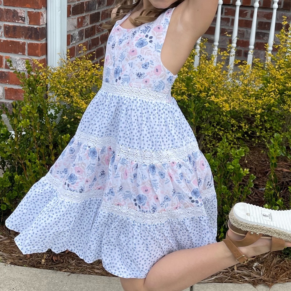 Blue & Pink Floral Dress